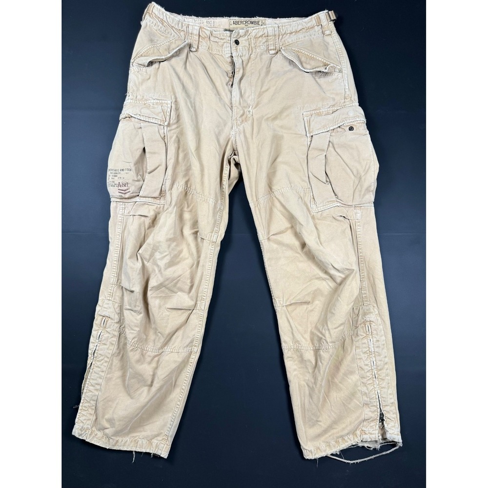 Abercrombie & Fitch Vintage Cargo Pants Large Khaki Distressed Y2K Utility